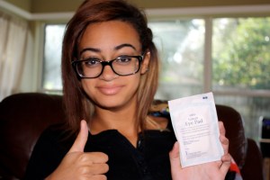 Gave Ashlee an "eye pad" for Christmas last year