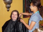 Ashlee cuts my hair before chemo takes it away