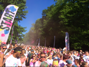 The starting line of the Run or Dye 5k